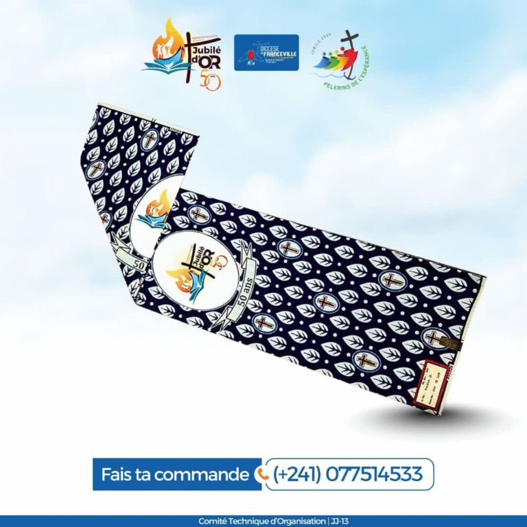 Le pagne du jubilé d’or du diocèse de Franceville est disponible