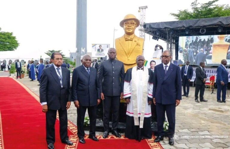 Inauguration du carrefour dr Marcel Eloi Chambrier ancien carrefour Awendje